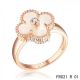 Van Cleef and Arpels Vintage Alhambra Ring Pink Gold White Mother of Pearl with Diamond