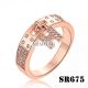 Hermes Clic H Pink Gold Ring Paved Diamonds