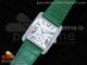 Tank MC SS JF 1:1 Best Edition White Textured Dial on Green Leather Strap A23J