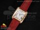 Tank Anglaise RG JF White Textured Dial on Red Leather Strap A2688