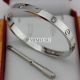 Cartier Love Bracelet Fake White Gold Plated Real With 4 Diamonds