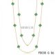 Van Cleef & Arpels Vintage Alhambra 10 Motifs Malachite Long Necklace Yellow Gold