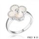 Van Cleef and Arpels Vintage Alhambra Ring White Gold White Mother of Pearl with Diamond