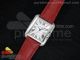 Tank Anglaise SS JF White Textured Dial on Red Leather Strap A2688