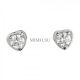 Cartier Diamants Legers Heart Motif Earrings Fake 18k White Gold Copy B8042000