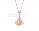 Replica Bvlgari Divas' Dream Sculpting Fan-Shaped Necklace Rose Gold with Mother of Pearl and Pave Diamonds