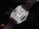 Santos-100 SS Ultimate Edition White Dial on Purple Leather Strap A2824