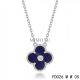 Van Cleef & Arpels Vintage Alhambra Pendant Necklace White Gold 1 Motif Lapis Lazuli with Round Diamond