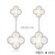 Van Cleef and Arpels White Gold Magic Alhambra 2 Motifs Earrings White Mother of Pearl