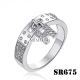 Hermes Clic H Silver Ring Paved Diamonds