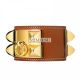 Hermes Brown Leather Collier de Chien Bracelet with Gold Plated Clasp & Hardware