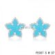 Van Cleef and Arpels White Gold Lucky Alhambra Turquoise Star Earstuds