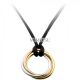 Trinity De Cartier Necklace Fake 3-Gold Pendant Black Rope B3041200