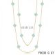 Van Cleef & Arpels Vintage Alhambra 10 Motifs Turquoise Long Necklace Yellow Gold