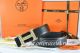 Hermes Reversible Belt Black/Black Snake Stripe Leather With 18K Gold Spot Stripe H Buckle