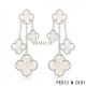 Van Cleef & Arpels White Gold Magic Alhambra Earrings White Mother of Pearl 4 Motifs