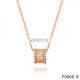 Van Cleef Arpels Pink Gold Perlee Pendant with Diamonds 5 Rows