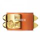 Hermes Orange Leather Collier de Chien Bracelet with Gold Plated Clasp & Hardware