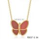 Van Cleef & Arpels Flying Butterfly Red Onyx Pendant Yellow Gold