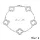 Van Cleef & Arpels Byzantine Alhambra Bracelet White Gold Pave Diamonds 5 Motifs