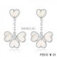 Sweet Alhambra Effeuillage Earrings White Gold 4 White Mother-of-pearl
