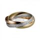 Trinity De Cartier 3-Gold Ring Replica Paved Diamonds Small Model B4086000
