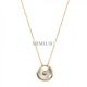 Amulette De Cartier Necklace Fake Yellow Gold White Mother Of Pearl Diamond Pendant B3047500