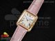 Tank Anglaise RG JF White Textured Dial on Pink Leather Strap A2688