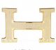 Hermes Reversible Belt 18k Gold Plated H Buckle with Full Diamonds