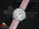 Cle de Cartier SS 35mm V6F Best Edition Diamonds Bezel White Textured Dial on Pink Leather Strap MIYOTA9015