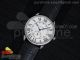 Ronde Louis Cartier SS White Textured Dial on Black Leather Strap A23J