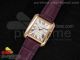 Tank Anglaise RG JF White Textured Dial on Purple Leather Strap A2688